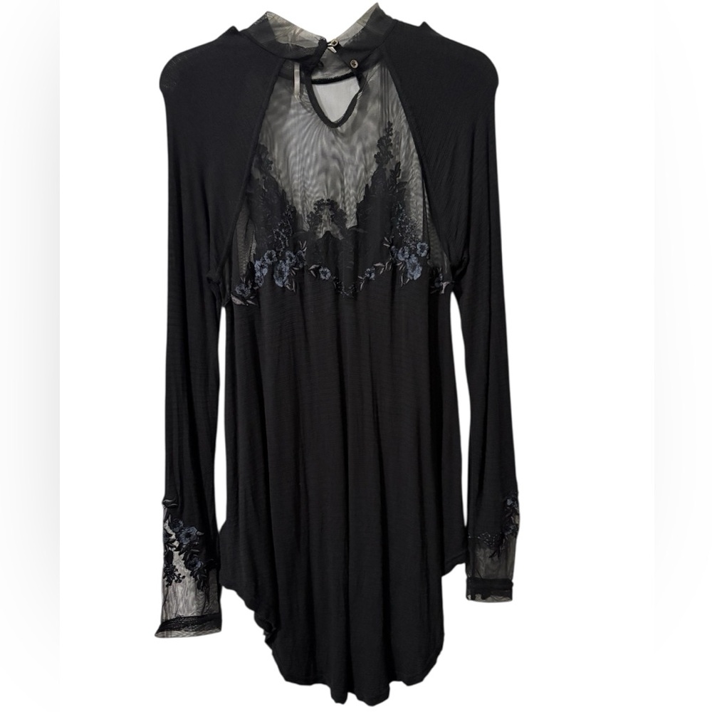Free People Long Sleeve Embroidered Floral Tunic - Picture 2 of 7